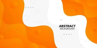 Orange geometric business banner design. creative banner design with wave shapes and lines on white background for template. Simple horizontal banner. Eps10 vector