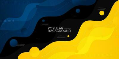 Modern dark blue and yellow geometric business banner design. creative banner design with wave shapes and lines for template. Simple horizontal banner. Eps10 vector