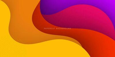 Colorful orange and purple solid color geometric business banner design. creative banner design with wave shapes for template. Simple and modern banner. Eps10 vector