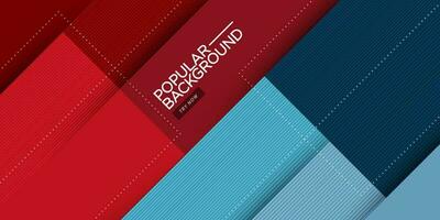 Trendy red and blue vector background with square shape and lines. colorful illustration with overlap pattern on background. Smart design for your promotions.Eps10 vector