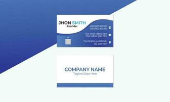 blue and white corporate business card template design , modern clean and simple design vector