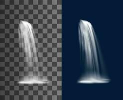 Waterfall cascade, realistic water fall vector