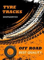 Car off road tyres shop and service vector poster