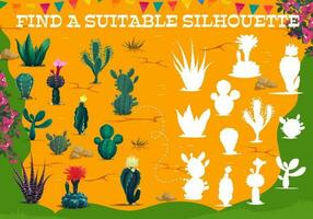 encontrar adecuado silueta de mexicano cactus plantas vector