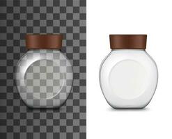 Coffee glass jar realistic mockup vector