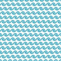 Sea and ocean wave curve lines seamless pattern vector