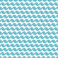 Sea and ocean wave curve lines seamless pattern vector