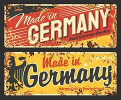 Made in germany rusty metal plate, vector banners