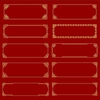 Asian golden frames and borders with knot patterns vector