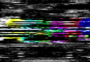 Glitch digital color distortion, line, pixel noise vector