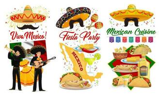 Viva Mexico, Cinco de Mayo banner, Mexican holiday vector