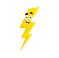 Cartoon lightning bolt character, thunderstroke vector