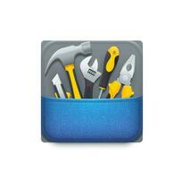 Online tools icon with hammer, wrench and pliers vector