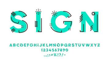 Outline geometric font or typeface, line alphabet vector