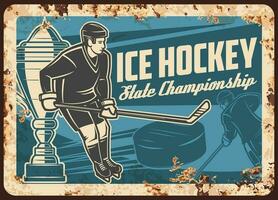 Ice hockey state league championship vector banner