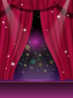 Red curtains on circus or theater stage vector