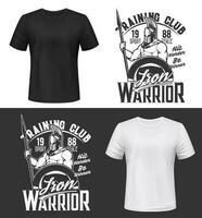 gladiador guerrero camiseta impresión vector Bosquejo.