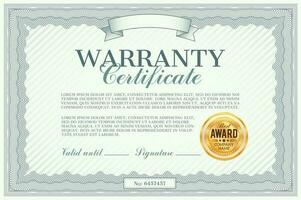 Warranty certificate template, quality guarantee vector