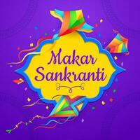 Indian festival kites of Makar Sankranti holiday vector
