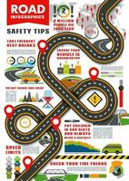 Road transport infographics vector info template