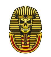 Egyptian pharaoh skull with gold mask vector