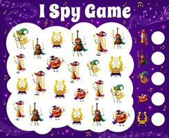 I spy game wizard and fairy musical instruments vector