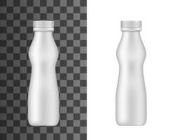 Plastic bottle vector mockup realistic curvy flask