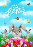 Happy easter celebration vector greeting card