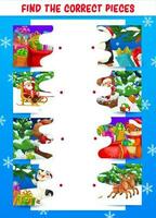 Children Christmas holiday puzzle game vector