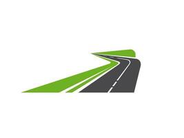 Road pathway or highway icon of path way asphalt vector