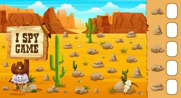 Western i spy game count the stones in desert vector