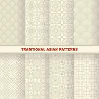 Asian Korean, Chinese, Japanese seamless patterns vector