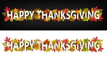 Happy Thanksgiving vector horizontal banners.