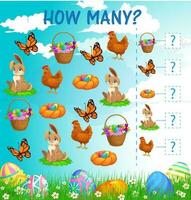 I spy kids game Easter characters cartoon riddle vector