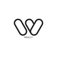 Creative line art letter WV negative space modern unique elegant logo. WV logo. VW logo vector