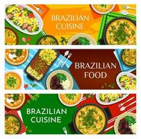 Brazilian food restaurant cuisine vector banners