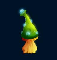 Fantasy magic green cap mushroom game icon vector