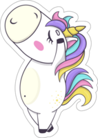 unicornio pegatinas dibujos animados ai generativo png