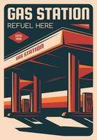 Gas or petrol station with gasoline pumps vector