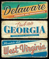 American states, Delaware, Georgia, West Virginia vector