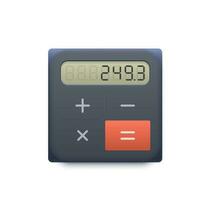 Business calculator icon with display and buttons vector