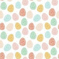 Seamless Pattern of Pastel Easter Egg with Swirl Print -Easter Vector Design