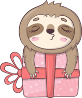 Cute sloth stickers Valentines day png