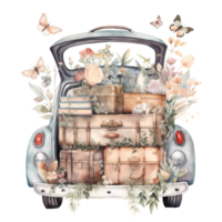 Boho Wildflower Suitcases png