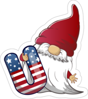 patriotic gnome stickers quotes png
