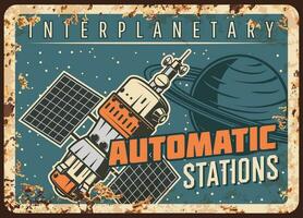 espacio estación vector oxidado plato orbital satélite