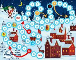 Christmas eve board game with Santa and houses vector