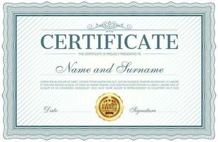 Certificate or diploma template with frame border vector