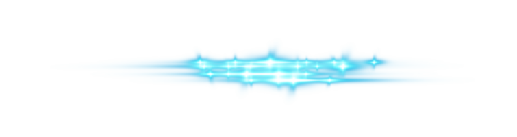 Blau horizontal Linse Fackeln. Laser- Balken, horizontal Licht Strahlen. schön Licht Fackeln. glühend Streifen auf transparent Hintergrund. glühend Streifen. leuchtend abstrakt funkelnd. Laser- Balken. png