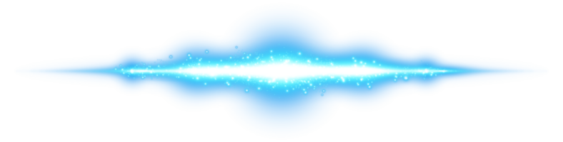 blauw horizontaal lens fakkels. laser balken, horizontaal licht stralen. mooi licht fakkels. gloeiend strepen Aan transparant achtergrond. gloeiend strepen. laser balken. vonken en sterren. png. png